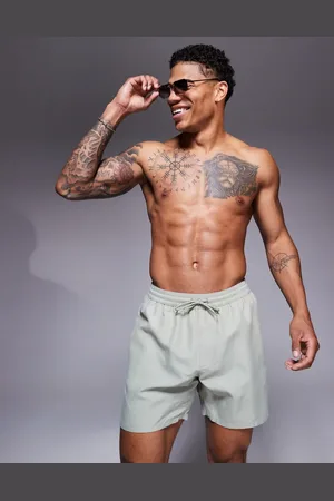 ASOS Swim shorts in mid length in sage