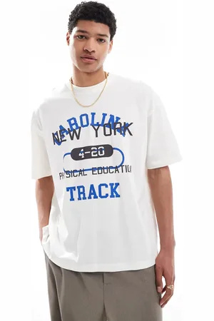 ASOS Oversized t-shirt with sports graphic in off