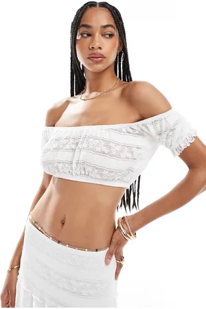 Pull&Bear Lace bardot top co-ord in