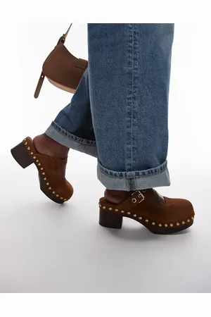 & OTHER STORIES Wooden sole heeled clogs in cognac