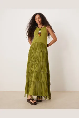 ASOS Scoop racer fringe maxi dress in