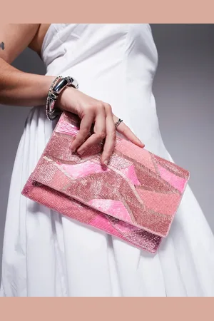True Decadence Sequin pattern envelope clutch bag in