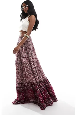 Bershka Paisley maxi skirt in