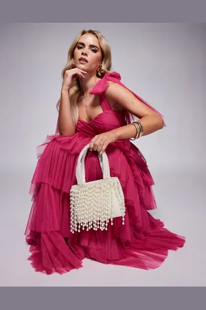True Decadence Pearl tassle beaded bag in