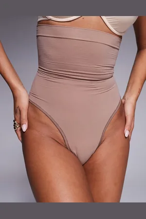Spanx Seamless Power high-waisted thong in cafe au Lait - BEIGE