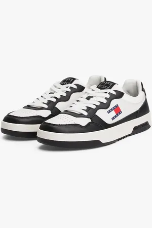 Tommy Hilfiger Leather colour-blocked cupsole trainers in multi