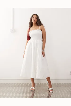 Amy Lynn Polly shirred midi dress in
