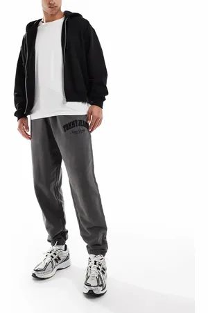 Tommy Hilfiger Varsity washed relaxed joggers in grey
