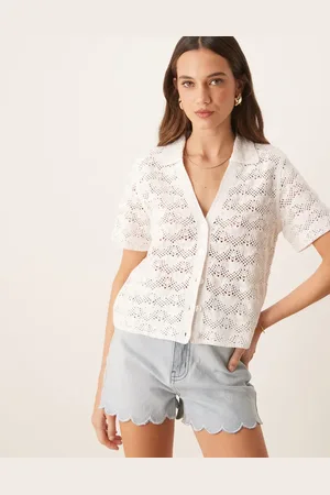 Abercrombie & Fitch Relaxed textured polo shirt in shell print