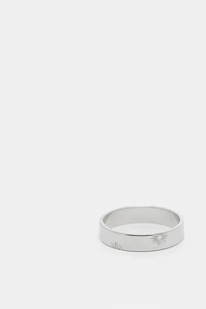 LOST SOULS Band ring with engraved sun in stainless steel