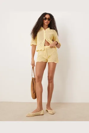 ASOS Crochet knitted short in buttermilk