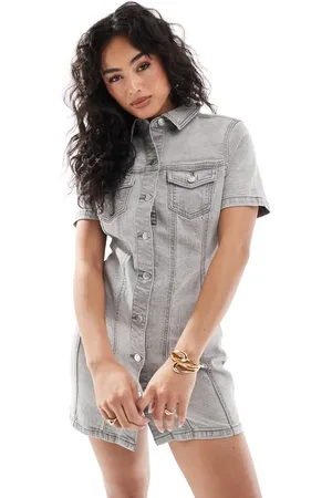 ASOS Denim fitted shirt dress in wash