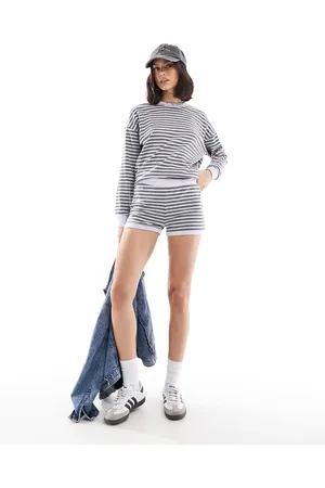 Cotton On Cotton On striped lounge co-ord boyshort in and grey