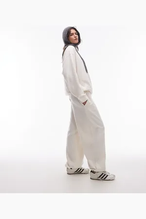 Topshop Brushed cuffed jogger in cream