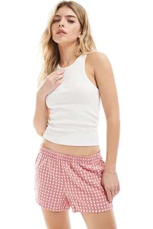 Hollister Low rise baggy boxer pyjama shorts in star print