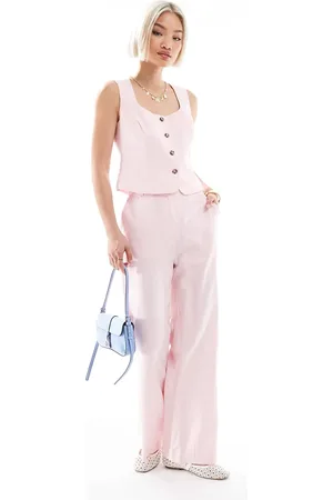 New Look Co-ord linen wide leg trousers in