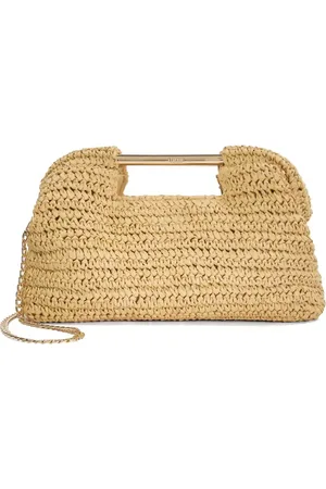Dune Elsabeth clutch bag in natural