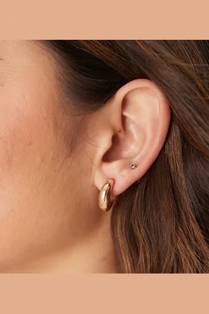 DesignB London Small curved hoop earrings in