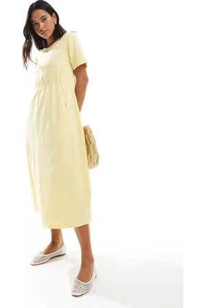 Threadbare Cotton jersey smock-style midi dress with pockets in