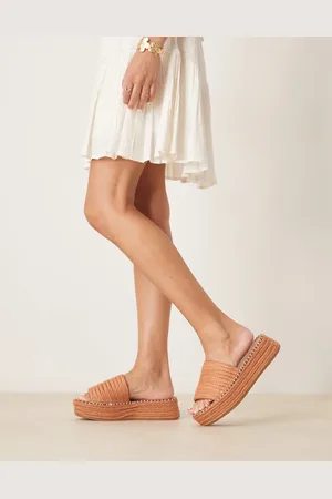 ASOS Jordyn flatform espadrille mule sandals in apricot