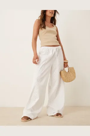 ASOS Broderie pyjama style trouser with tie waist in