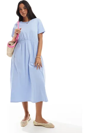 Threadbare Cotton jersey smock-style midi dress with pockets in