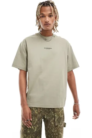 G-Star Oversized t-shirt in beige with centre logo print