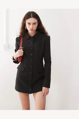 Lioness Cheri structured button front tailored blazer mini dress in