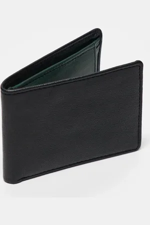 ASOS Leather wallet with contrast in and green