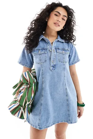 Cotton On Original denim mini dress in mid