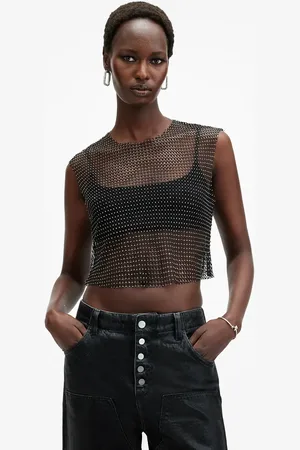 AllSaints Calytrix sparkly top in