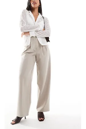 Miss Selfridge Tailored fold over waistband trouser in stone