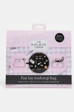 Flat Lay Company The Flat Lay Co. x ASOS Exclusive Drawstring Makeup Bag in Lilac Gingham