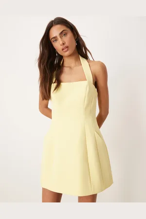 Bardot Nevelle halter dress in canary