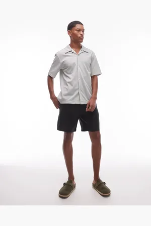 ARKET Linen flat front shorts with slant pockets in
