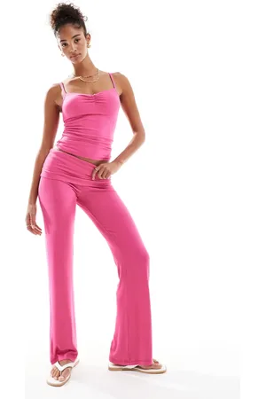 Cotton On Cotton On sleep recovery roll-waist lounge trousers co-ord in raspberry sorbet