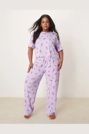 Urban Threads Curve co-ord trousers with lobster heart print