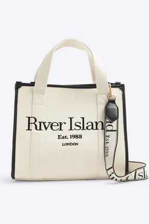 River Island Embroidered tote bag in cream