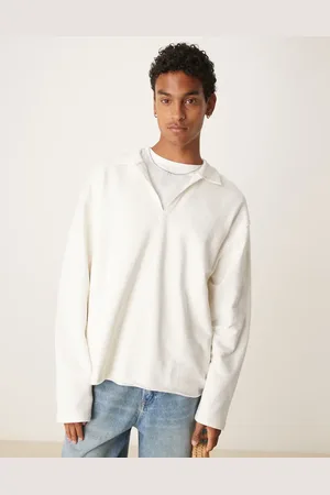 ASOS Oversized polo with raw hem in