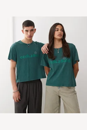 COLLUSION Unisex boxy printed tee in washed