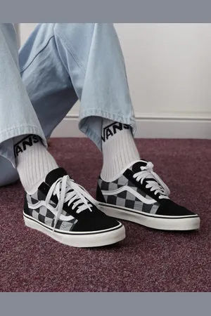 Vans Old Skool monochrome checkerboard trainers in