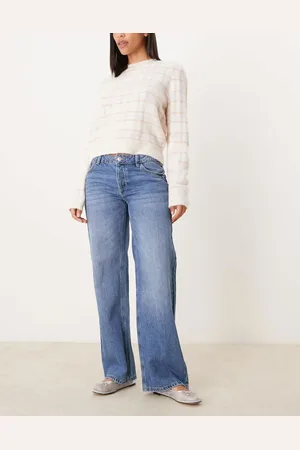 Pimkie Low rise wide leg jeans in mid wash