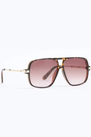 River Island Metal aviator sunglasses in tortoise