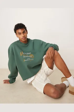ASOS Oversized sweatshirt with embroidery and print chest in