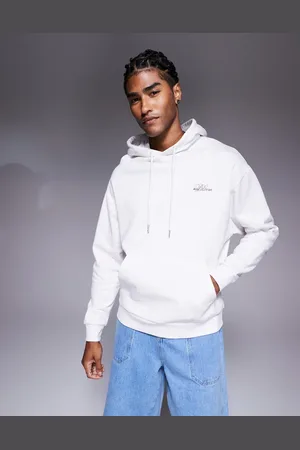 ASOS Oversized hoodie with floral prints in grey marl