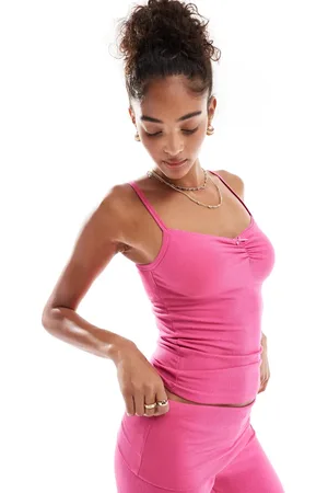 Cotton On Cotton On rosette detail cami sleep top co-ord in raspberry sorbet