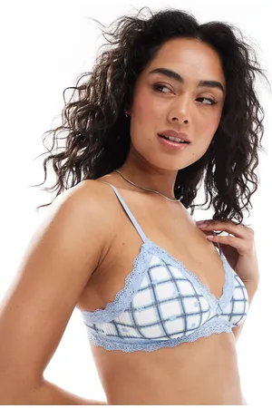 Cotton On Cotton On triangle bralette in check ditsy windsurfer