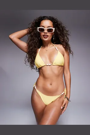Candypants Beaded tie side bikini bottom in