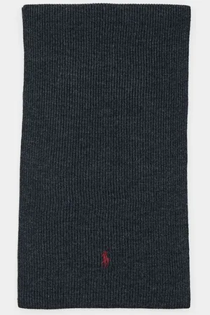 Ralph Lauren Signature Pony Wool Scarf Grey TU