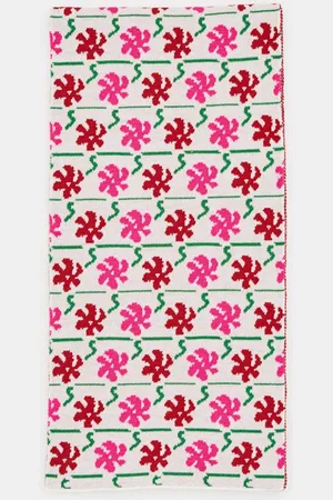 Chateau Flower Scarf Merinos Wool Jacquard Scarf Multicolor TU